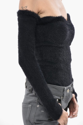 SEASONAL Maglia FUZZY con Scollo a Cuore
