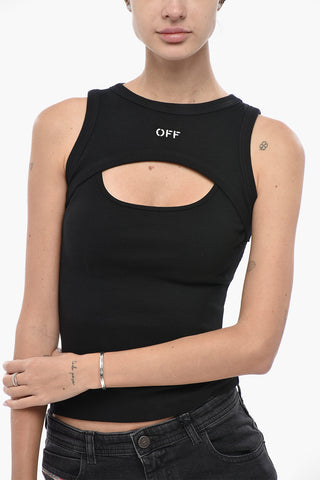 Top Aus Gerippter Baumwolle Mit Cut-Out