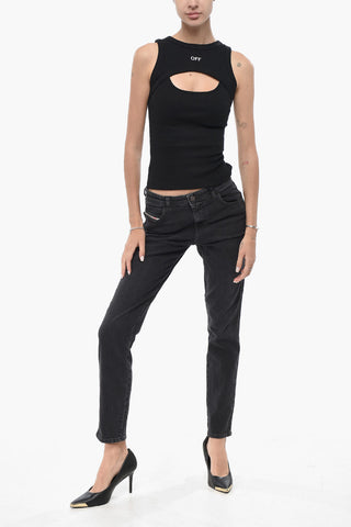 Top Aus Gerippter Baumwolle Mit Cut-Out