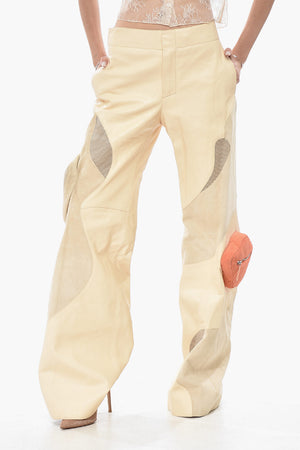 SEASONAL Leather Palazzo Pants CANDLE with Patch Pockets