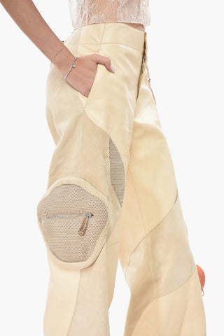 SEASONAL Palazzo-Hose CANDLE aus Leder mit aufgesetzten Taschen