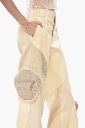 SEASONAL Leather Palazzo Pants CANDLE with Patch Pockets
