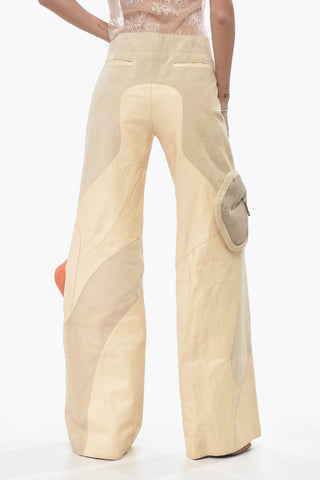 SEASONAL Palazzo-Hose CANDLE aus Leder mit aufgesetzten Taschen