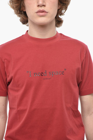 Slim-Fit T-Shirt GIVE ME SPACE Mit Erhabenem Aufdruck