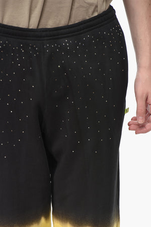 Tie-Dye Degradé Cotton Joggers with Rhinestones