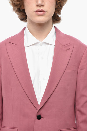 울 혼방 재킷 AURA 싱글 벤트 피크 라펠
