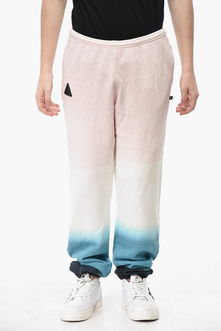Joggers aus Baumwolle im Tie-Dye-Degradé mit Strass
