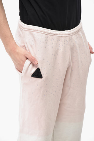 Joggers aus Baumwolle im Tie-Dye-Degradé mit Strass