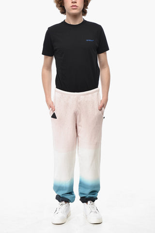 Joggers aus Baumwolle im Tie-Dye-Degradé mit Strass