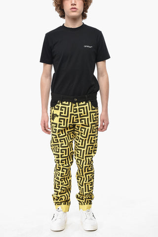 POKEMON Two-Tone Jeans with Turn-Up Hem and All-Over Monogram 17cm