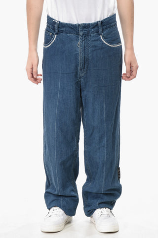 Cotton Jeans CHAMBRAY with Embroidery 24cm