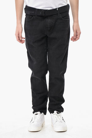 Skinny Fit Jeans with Denim Belt 15cm
