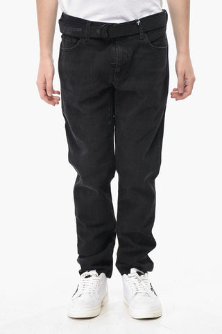 Skinny Fit Jeans with Denim Belt 15cm