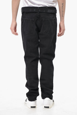 Skinny Fit Jeans with Denim Belt 15cm