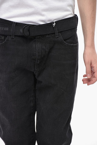 Skinny Fit Jeans with Denim Belt 15cm