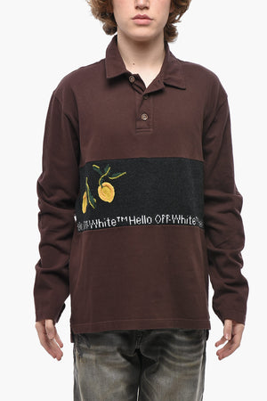 Polo LEMON aus Baumwolle mit besticktem Strickeinsatz