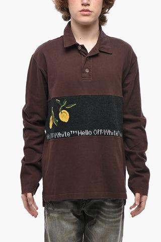 Polo LEMON aus Baumwolle mit besticktem Strickeinsatz
