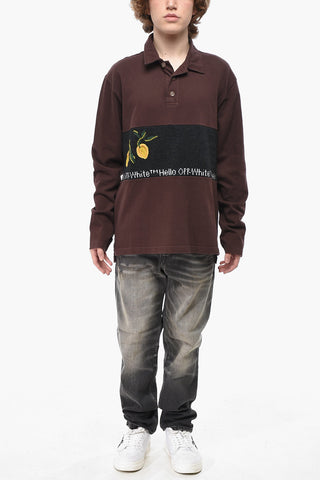 Polo LEMON aus Baumwolle mit besticktem Strickeinsatz