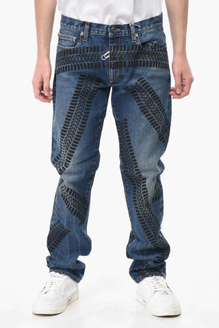 Skinny Fit Jeans CUT HERE with 15cm Print