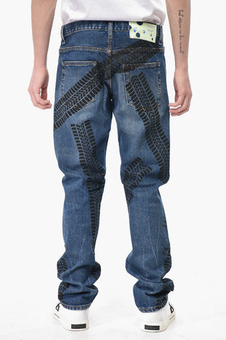 Skinny Fit Jeans CUT HERE with 15cm Print