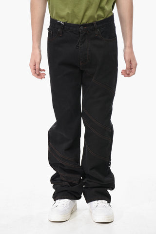 Straight Leg Jeans with 23cm Cross Seams