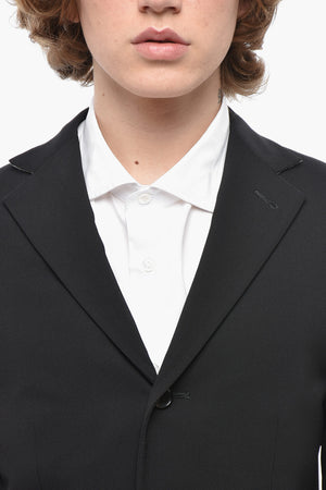 CIRCLE Wool Blend Twill Blazer with Patch Pockets