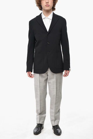 CIRCLE Blazer in Misto Lana Twill con Tasche a Toppa
