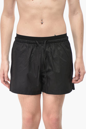 Costume da Bagno Boxer in Nylon con Elastico in Vita