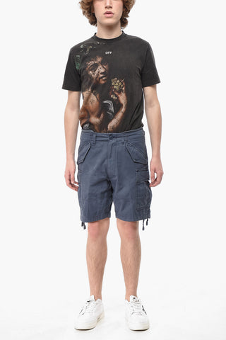 Cotton Cargo Shorts in Solid Color