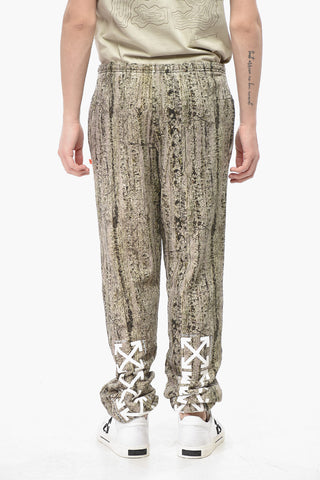 Joggers in Cotone Garzato con Motivo Camouflage
