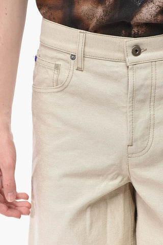 Denim Shorts with Visible Seams