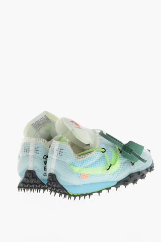 OFF-WHITE Low-Top Technical Mesh Sneakers WAFFLE RACER With Leather Inserts And Stud-Effect Sole