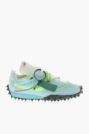 OFF-WHITE Sneakers Basse WAFFLE RACER in Mesh Tecnico con Inserti in Pelle e Suola Effetto Chiodato