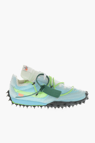 OFF-WHITE Low-Top Technical Mesh Sneakers WAFFLE RACER With Leather Inserts And Stud-Effect Sole
