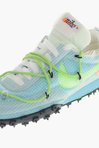 OFF-WHITE Low-Top Technical Mesh Sneakers WAFFLE RACER With Leather Inserts And Stud-Effect Sole