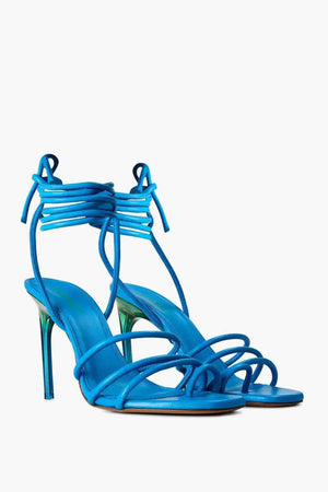 Leather Lace-up Thong Sandals with 11.5cm Heel