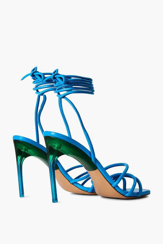 Leather Lace-up Thong Sandals with 11.5cm Heel