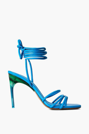 Leather Lace-up Thong Sandals with 11.5cm Heel