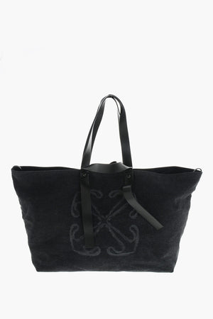 Denim Maxi Shoulder Bag DAY OFF with Flower Print