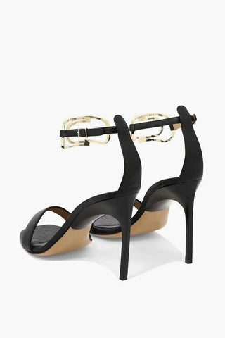 Ankle-Strap-Sandalen PAPERCLIP aus Leder mit 10 cm Absatz