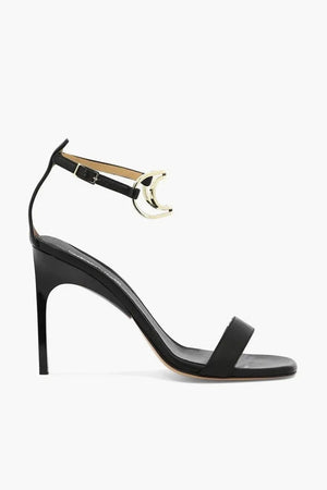 Leather Ankle Strap Sandals PAPERCLIP with 10cm Heel
