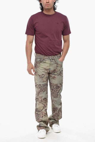 SEASONAL Printed Denim Jeans TAPEST With 25cm Embroidery