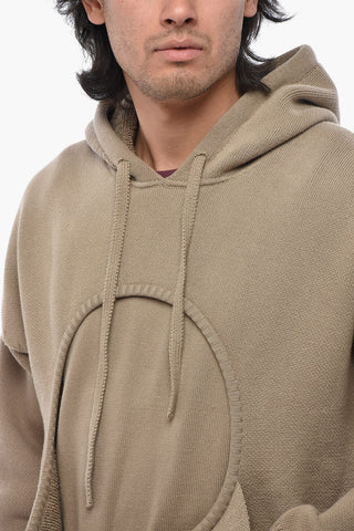 Strick-Hoodie METEOR mit Detail aus Doppelstoff