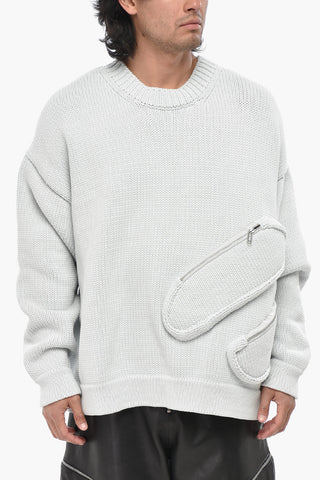 SEASONAL Maglia Girocollo MULTIPOCKETS con Tasche a Zip