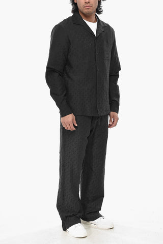 Silk Blend Jacquard Shirt With Double-Fabric Design