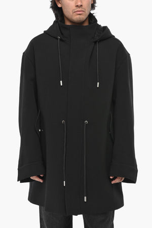 Wool Parka with Waist Drawstring and Hood
