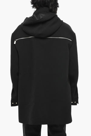Wool Parka with Waist Drawstring and Hood