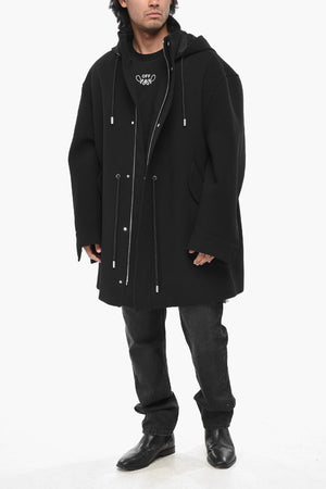 Wool Parka with Waist Drawstring and Hood