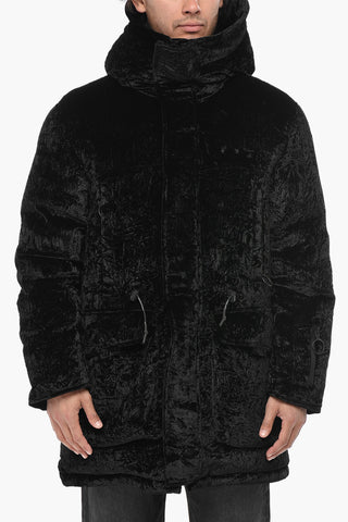 Gepolsterte Veloursjacke mit Kordelzug in der Taille