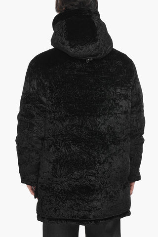 Gepolsterte Veloursjacke mit Kordelzug in der Taille